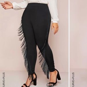 Womens plus size fringe pants